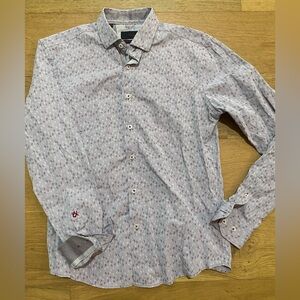 Eight X Premium Slim Fit Men's silver purple slightly shimmery Button Down M EUC